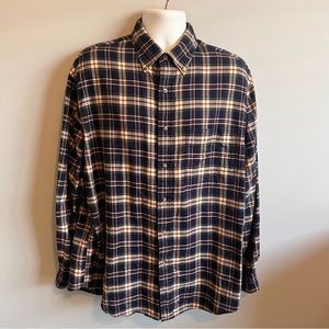 Lands' End L 16-16 1/2 Multicolor Plaid Long Sleeve Button Down Shirt